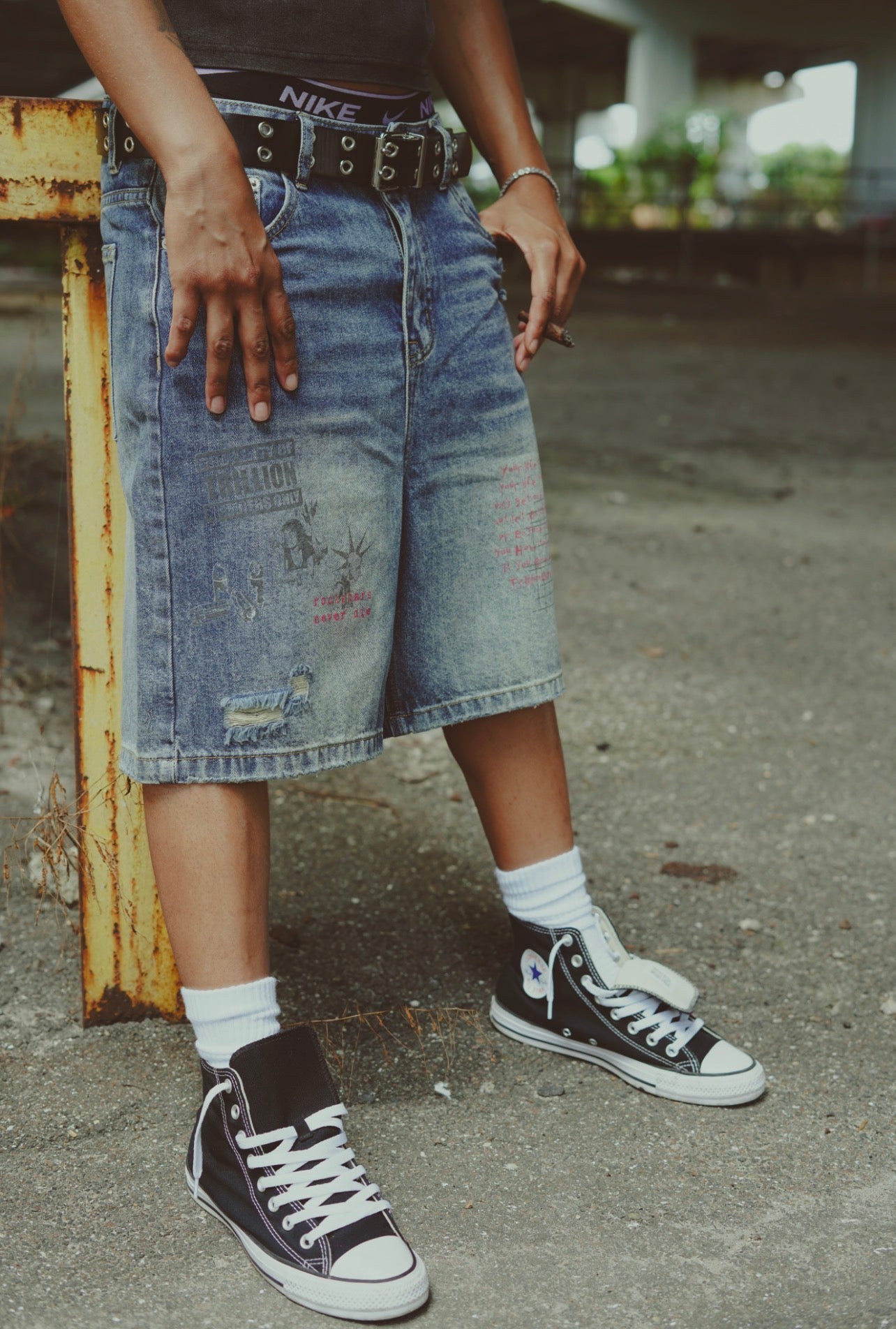 TRILLION “Messenger” Denim Jorts