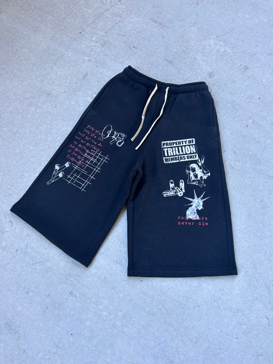 TRILLION “Messenger” Long Shorts Black