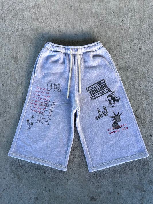 TRILLION “Messenger” Long Shorts Grey